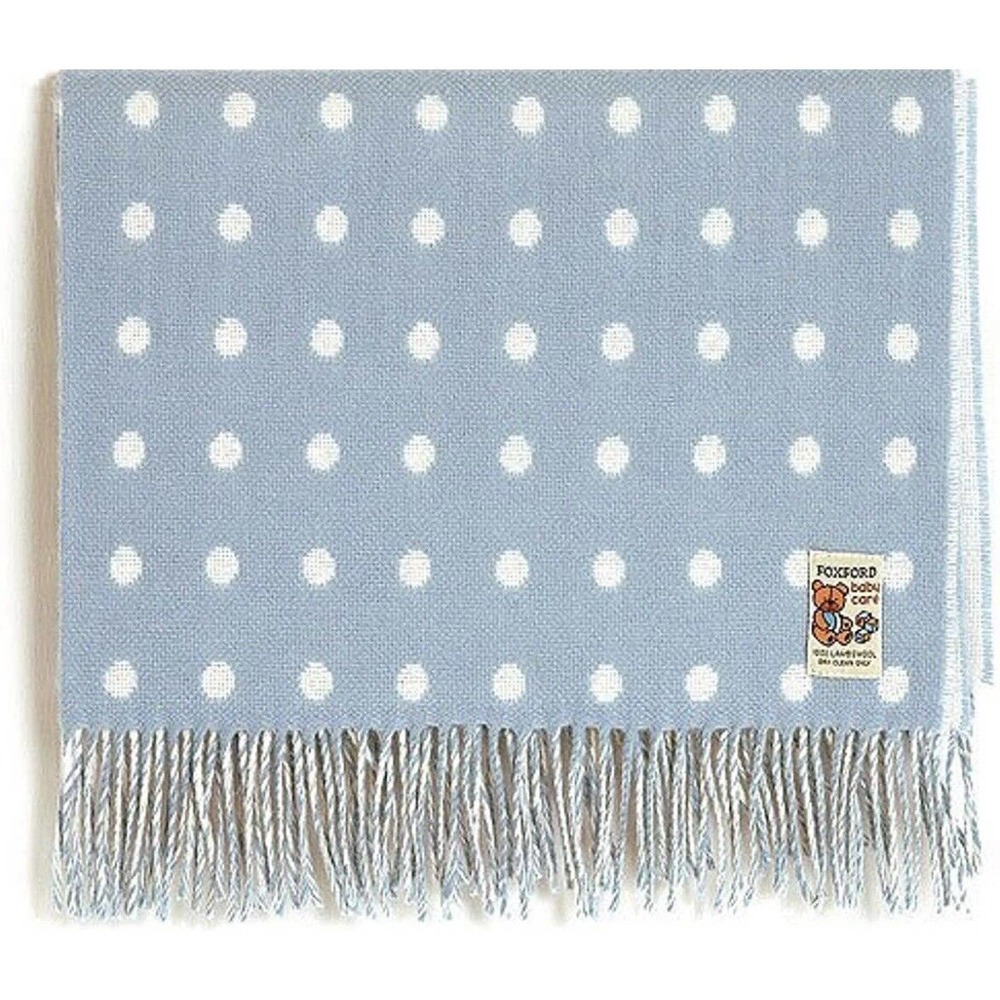 Lambswool Blue Irish Throw Small 21.5”X30.5” FOXFORD Baby Care Ireland